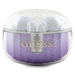 Ausinės Bluetooth TWS + Guess Glitter Gradient GUTWSHDGKEEU violetinės spalvos
