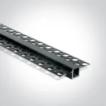 Įleidžiamas profilis, juodas, 2m, komplektuojamas su juodu difuzoriumi ir užbaigimais, 10mm LED juostai, 7901TR/B