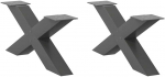 Kavos staliuko kojelės, 2 vnt., antracito spalvos, 70x(30-31) cm, plienas