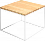 Customform Kavos staliukas, TENSIO 50 MASIVINIS MEDIENOS, 50x50x45 cm, Baltas ąžuolas