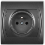 Karlik Elektrotechnik 11LGP-1zp LOGO Vienvietis lizdas su 2P+Z grafitu arba be jo 11LGP-1zp