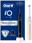 Braun Oral-B iO Series 2, Adult, Vibrating dantų &scaron;epetėlis, Daily care, Jautrus, Super sensitive, Juodas, Rožinė, 2 min, Round