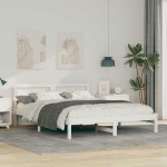 Lova Lovos rėmas Balta 140 x 200 cm Kietos pu&scaron;ies mediena