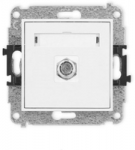 Karlik Elektrotechnik 25MGF-1 MINI Vieno antenos lizdo mechanizmas, F tipo (SAT), nikeliuotas, matinės baltos spalvos 25MGF-1