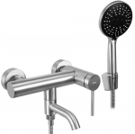 Vonios mai&scaron;ytuvas su du&scaron;o komplektu REA Clif, Brushed Nickel Inox