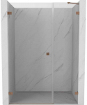 Du&scaron;o durys Mexen Lunar-B, kairė, 130 cm, transparent/brushed copper