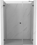 Du&scaron;o durys Mexen Lunar-B, kairė, 130 cm, transparent/brushed gun pilka