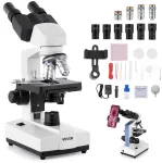 Binokulinis junginys mikroskopas 40x-5000x, dviguba staliukas, laboratorijai, mokyklai, namams, biologijai, edukacijai, moksliniams tyrimams, studijoms