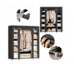 Sulankstoma medžiaginė drabužių spinta, Happy people AM-2, juoda