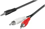 Goobay 3,5 mm - 2 x RCA, 1,5 m, 3,5 mm, ki&scaron;tukas, 2 x RCA, ki&scaron;tukas, 1,5 m, juodas, raudonas, baltas