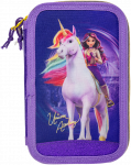 Stor - Unicorn Academy - Filled double pencil case - 19.5 x 12.5 x 5 cm