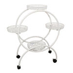 Besk Metalinis gėlių vazono laikiklis, 4 vietų, 67x29x82 cm, baltas