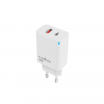 Telforceone Maxlife MXTC-09-45AC GaN PD QC įkroviklis 1x USB-C 1x USB 45W baltas