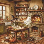 Ava Stitch Kryželių siuvinėjimo rinkinys &bdquo;Rudens magijos virtuvė&ldquo; 31,75&times;31,75 cm