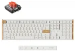 Klaviatūra Keychron K5 Ultra SE 100% 8K belaidė medinė balta Keychron Žemo profilio pieno POM raudona