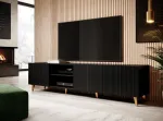 TV staliukas TV spintelė PAFOS 200/4D juoda/juoda