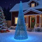 LED Kalėdų medis 370 cm 1008 LED Mėlyna Plienas Žalia