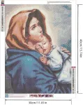 Yscolor Deimantinė tapyba Deimantinė siuvinėjimas 5d Diy Deimantinė tapyba Madona su vaiku Religija Kryželiu siuvinėjimas Kalnų kri&scaron;tolas Mozaika Kalėdinė dekoracija 30 x 40 cm