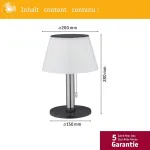 Paulmann 94267 Cordless Cupulino &scaron;viestuvas, apvalus lauko Led akumuliatorinis &scaron;viestuvas su 1 x 1.3 W reguliuojamu mobiliu &scaron;viestuvu, skaidrus, antracito spalvos akumuliatorinis &scaron;viestuvas, plastikas, belaidis, 3000 K, 1.3 W, Cupolino, 94267