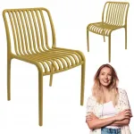 Hile Garstyčių spalvos kėdė valgomajam, svetainei, virtuvei Loft boho stiliaus, plastikinė geltona