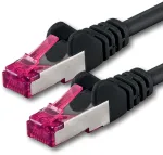 1attack.de 0.5 m - juodas - 1 vnt. - tinklo kabelis Cat6a (10gb/s) S-ftp Cat 6a Lan kabelis - Ghmt sertifikuotas Pimf 500 Mhz Cat5 Cat5e Cat6 Cat6a Cat7 jungikliui, mar&scaron;rutizatoriui, modemui, internetui