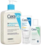 Cerave rinkinys: drėkinamasis veido kremas spf 30 52ml, glotninamasis gelis 473ml