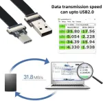 Cablecc usb 2.0 type a male į usb-c type c male plok&scaron;čias fpc kabelis fpv, diskams ir telefonams 100cm