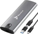 Reagle i&scaron;orinis M.2 Sata/nvme dėklas, 10 Gbps, montavimas be įrankių, aliuminis, suderinamas su Windows, Mac Os, Linux, Android, Usb-a/c - Usb-c kabelis