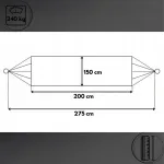 Boho turistinis sodo hamakas stiprus dvivietis 150x275cm 240kg + krep&scaron;ys