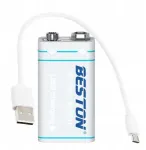 Akumuliatorius baterija 9v Audio Usb 1000mah 6lr61 R9 + maitinimo kabelis J 6am6