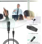 Agptek atvartinis mikrofonas, 2 m mini įvairiakryptis kondensatorius su 2 transformacijomis ir c tipo adapteriu bei apsauga nuo vėjo interviu, vaizdo konferencijoms, podcast'ams, diktavimui ir kt.