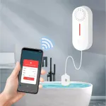 Wifi vandens detektoriaus signalizacija: i&scaron;manus vandens jutiklio signalas, vandens nuotėkio detektorius, 100 Db vandens lygio jutiklis su nuotoliniu stebėjimu per programėlę, belaidis talpos lygio monitorius rūsiui, virtuvei, vonios kambariui (pakuotė