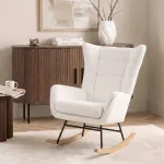 Fotelis Mebel Elite Supamasis krėslas JACKSON, kreminis, buklė, ąžuolo spalvos