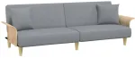 Fotelis Sofa-lova su porankiais, &scaron;viesiai pilkos spalvos, audinys