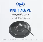 Magnetinis pagrindas PNI 170/PL 170 mm, plonas, su 4m kabeliu ir PL259 jungtimi