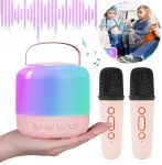 Kompiuterio kolonėlės Ne&scaron;iojama mini karaoke bluetooth ma&scaron;ina su 2 belaidžiais mikrofonais