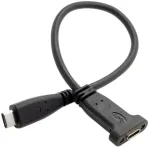 Xiwai Type-c moteri&scaron;kas kabelis usb-c usb 3.1 type c vyri&scaron;kas į moteri&scaron;ką duomenų ilgintuvo kabelis su panelės montavimo varžto skylute