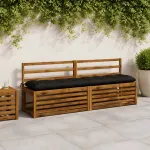 Suoliuko pagalvė VIANEN 100% poliesteris Juoda 190 x 40 x 12 cm