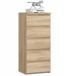 &Scaron;iuolaikinė jaunimo komoda Akord ąžuolas sonoma 40 cm