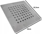 Ketaus perforuotos židinio grotelės krosnelei 32 x 32,5 cm storos