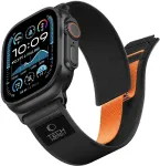 Tech-Protect NYLON ELITE Watch 8 / 9 / 10 / 11 / 12 / SE / ULTRA (44 / 45 / 46 / 49 MM) JUODA/ORANŽINĖ