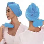 Plaukų turbanas galvos apdangalas žydras