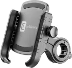 Cellularline Rider Steel universalus i&scaron;maniojo telefono laikiklis ant vairo, aliumininis, skirtas motociklams ir dviračiams, universalus visiems mobiliesiems telefonams, juodas