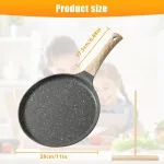 Blynų keptuvė 28 cm, Palate Ham keptuvė su te&scaron;los paskirstytoju, nelimpanti keptuvė, omleto blynų keptuvė, indukcinė nelimpanti danga, bakelito rankena, be Pfoa, suderinama su visomis kaitlentėmis