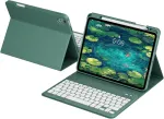 Zoyu Klaviatūros dėklas, skirtas ipad (a16) 11-os kartos 11 colių 2025 m., ipad 10-os kartos 10,9 colių 2022 m. su ra&scaron;iklio laikikliu, magnetinė belaidė nuimama klaviatūra, plonas ir lengvas, night žalias