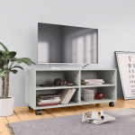 TV staliukas TV spintelė su ratukais, betono, 90x35x35cm, apdirbta mediena