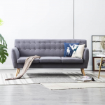 Trivietė sofa, audinio apmu&scaron;alas, 172x70x82cm, &scaron;viesiai pilka