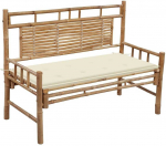 Sodo suoliukas su pagalvėle, 120cm, bambukas