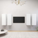 TV staliukas Televizoriaus spintelės, 4vnt., baltos, 30,5x30x90cm, mediena