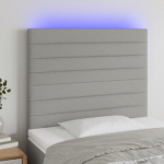 Galvūgalis su LED, &scaron;viesiai pilkas, 80x5x118/128cm, audinys